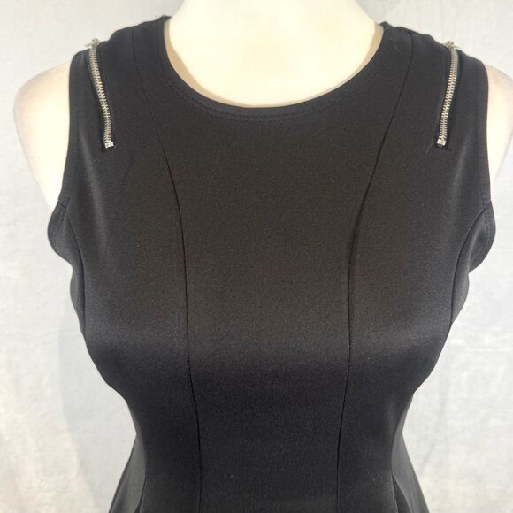 Hot Gal black zipper sleeve fit and flare mini dress size small - Picture 2 of 5
